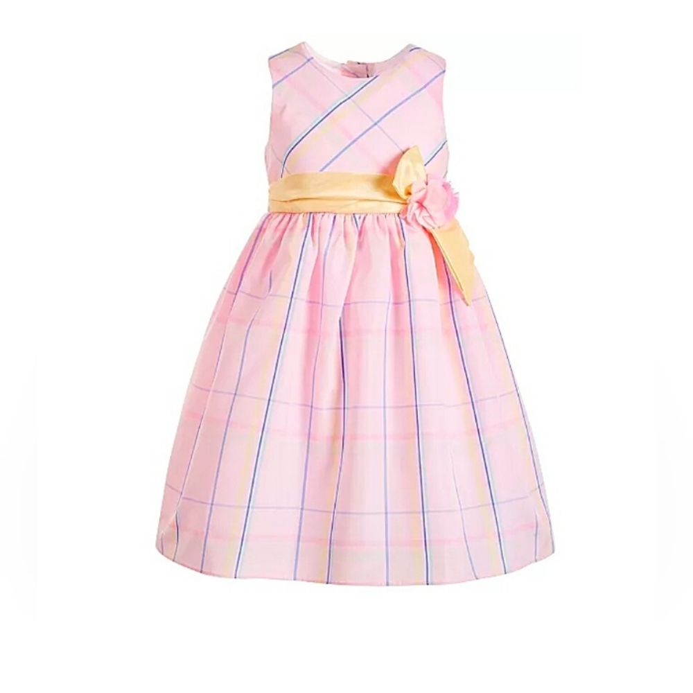 Good Lad Pink and yellow plaid taffeta dress Size 5